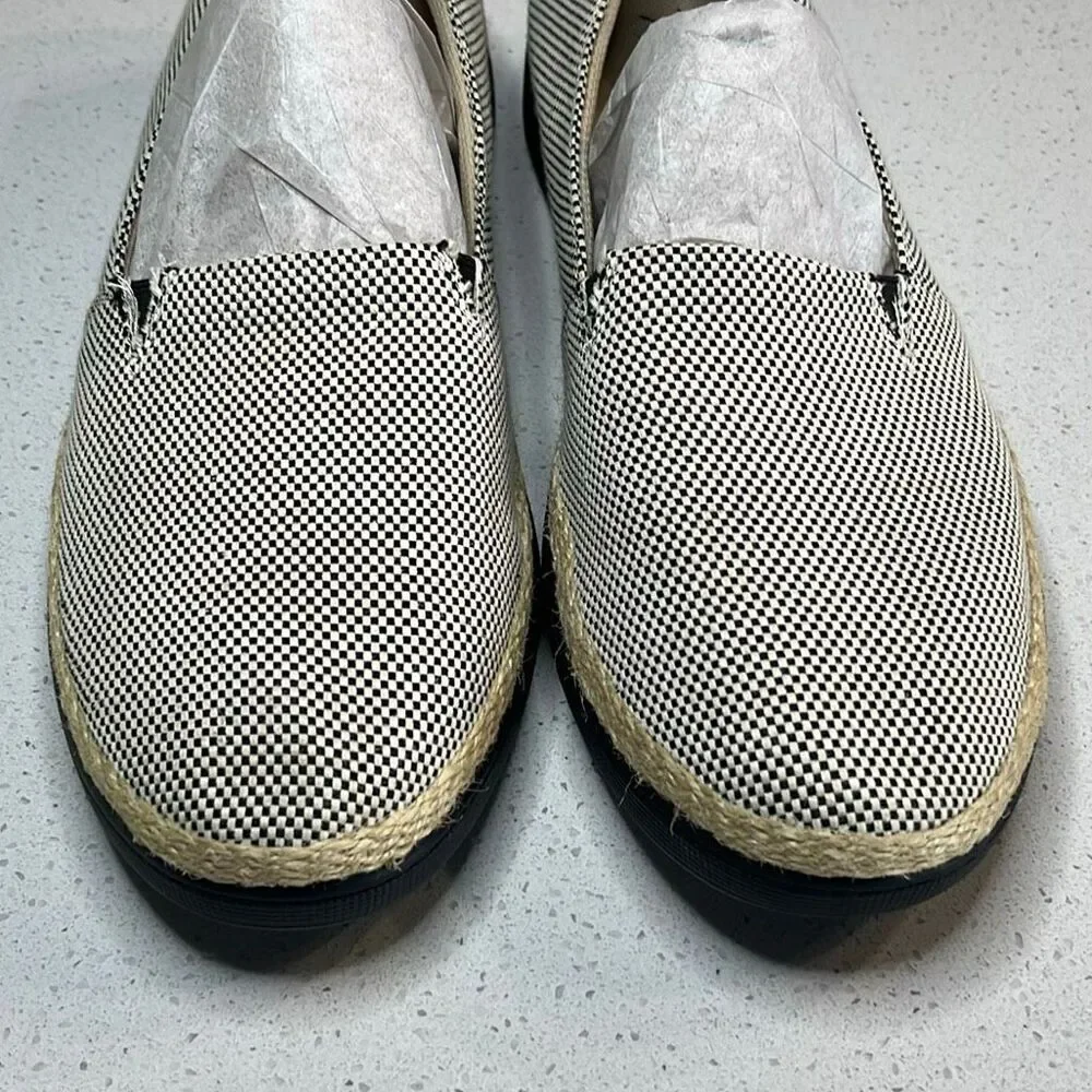 Trotters Accent Espadrille Slip-On Black/White Checkerboard Women 12 Narrow